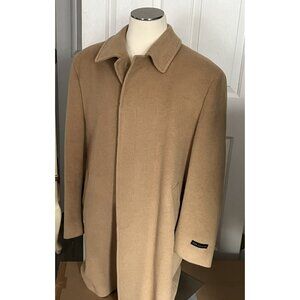 Jos. A Bank Camel Hair Overcoat Men's 48R Tan Long Coat Excellent!